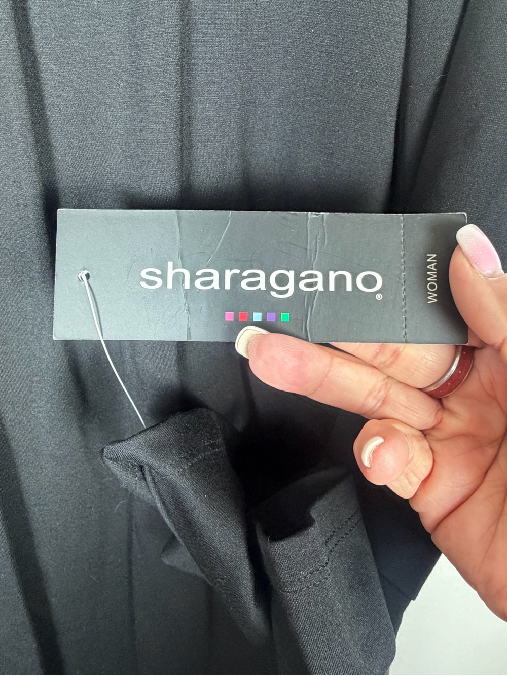 Sharagano NWT Women’s Black Midi Pleated 3/4 Sleeve Shift Dress In Size 16W - Picture 8 of 15